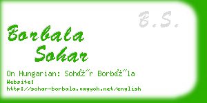 borbala sohar business card